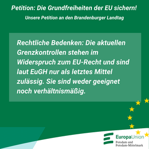 Rechtliche Bedenken: Die aktuellen Grenzkontrollen stehen im Widerspruch zum EU-Recht und sind laut EuGH nur als letztes Mittel zulässig. Sie sind weder geeignet noch verhältnismäßig.