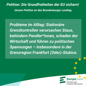 Probleme im Alltag: Stationäre Grenzkontrollen verursachen Staus, behindern Pendler*innen, schaden der Wirtschaft und führen zu politischen Spannungen – insbesondere in der Grenzregion Frankfurt (Oder)-Słubice.