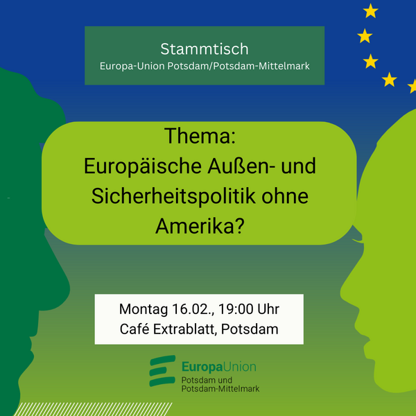 Einladung zum Stammtisch: 16.02.2026, 19 Uhr, Café Extrablatt in Potsdam